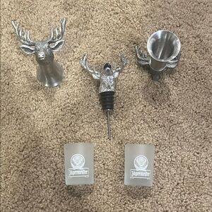 Jägermeister Stag Bottle Spout and Shot Glasses Set